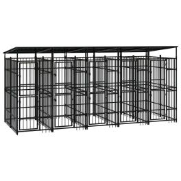 Dog kennel black powder-coated steel large dog kennel