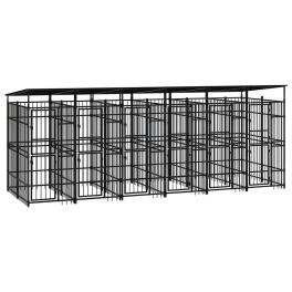Dog kennel black powder-coated steel large durable dog kennel