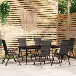 Garden dining set black
