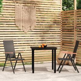 Garden dining set black