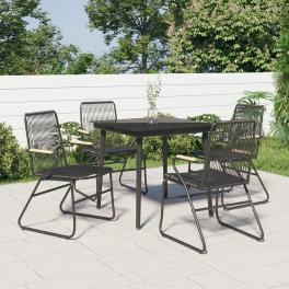 Garden dining set black