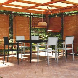 Garden dining set black and white