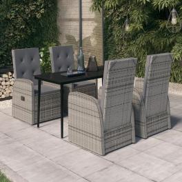 Patio dining set grey and black
