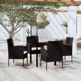 Garden dining set black and cream white