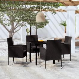 Garden dining set black and dark grey