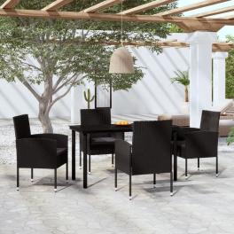 Garden dining set black