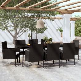 Garden dining set black