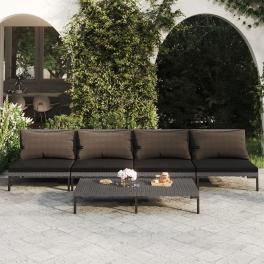 Garden lounge set dark grey
