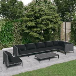 Garden lounge set dark grey
