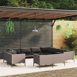 Garden lounge set dark grey