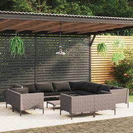 Garden lounge set dark grey