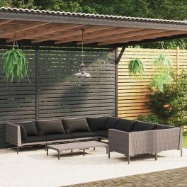 Garden lounge set dark grey, black