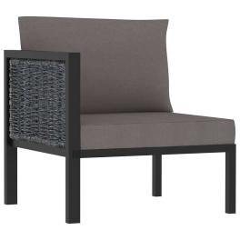 Corner sofa anthracite poly rattan, aluminum, polyester durable