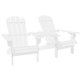 Garden chair white solid fir wood regular ergonomic