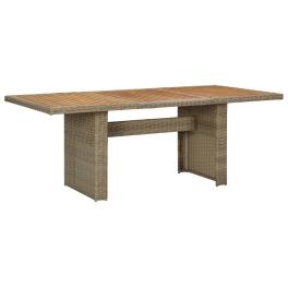 Dining table brown pe rattan large durable dining table