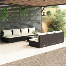 Garden lounge set black, cream