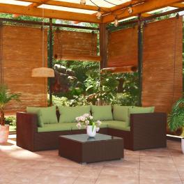 Garden lounge set brown, green
