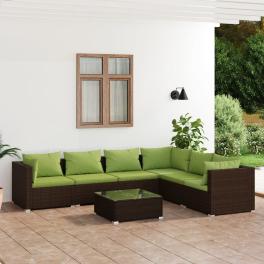 Outdoor lounge set brown, green