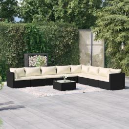 Garden lounge set black