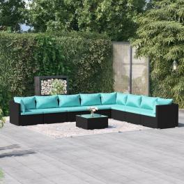 Garden lounge set black