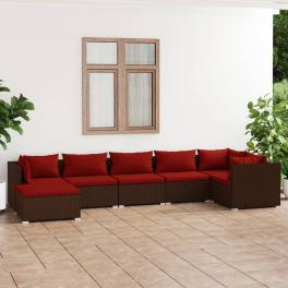 Patio lounge set brown, cinnamon red