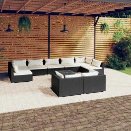 Garden lounge set black, cream