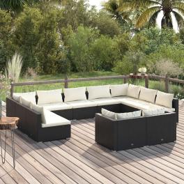 Garden lounge set black