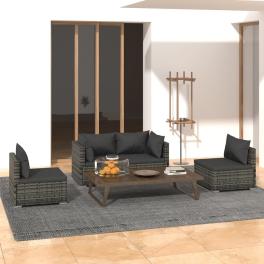 Garden lounge set grey with anthracite cushions