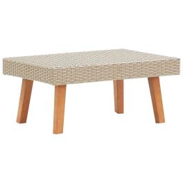 Coffee table beige pe rattan medium lightweight coffee table