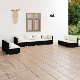 Garden lounge set black and cream