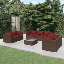 Garden lounge set brown, cinnamon red