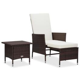 Garden furniture set brown and cream white
