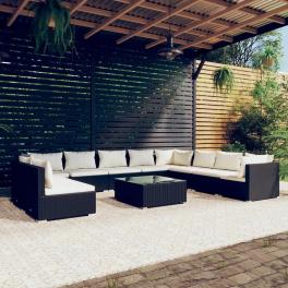 Garden lounge set black, cream