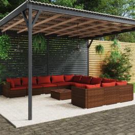 Garden lounge set brown