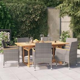 Patio dining set set of 6 gray