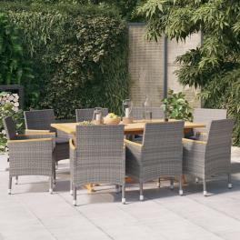 Patio dining set set of 8 grey, dark grey