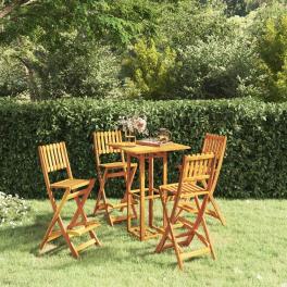 Outdoor bar set natural solid acacia wood standard foldable