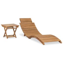 Sunlounger teak solid teak wood typical garden size foldable