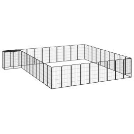 Dog playpen black powder-coated steel, polyethylene durable