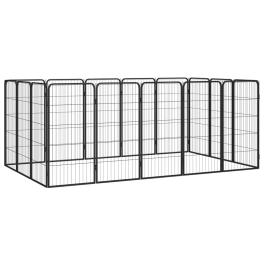 Dog playpen black powder-coated steel expandable dog playpen
