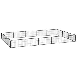 Dog playpen black powder-coated steel large expandable