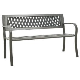 Garden bench grey powder-coated steel, plastic standard durable