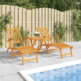Deck chair natural wood solid acacia wood standard foldable