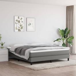 Bed frame dark grey fabric (100% polyester), plywood, engineered wood