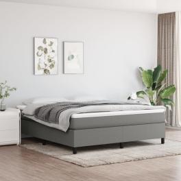 Bed frame dark gray fabric (100% polyester), plywood, engineered wood