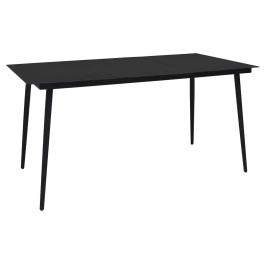 Dining table black glass 74.8 x 35.4 in modern dining table