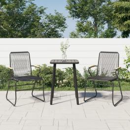 Garden chair set of 2 black