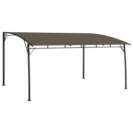 Sunshade awning taupe powder-coated steel, fabric (100% polyester)