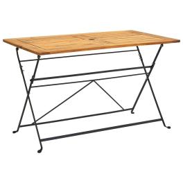 Garden table brown solid acacia wood medium foldable