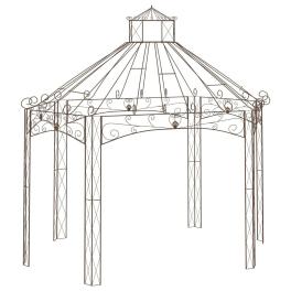 Garden pavilion antique brown wrought iron large
